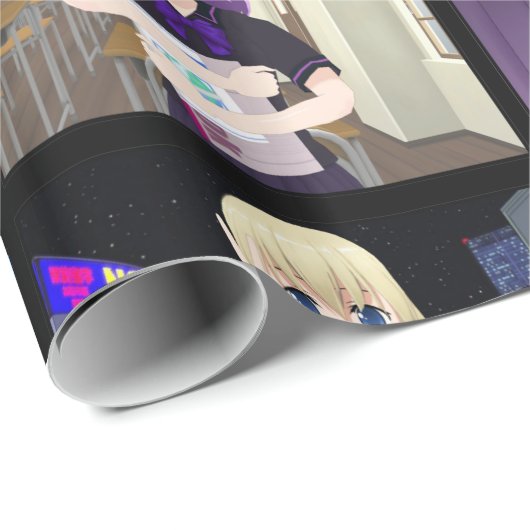 Verpackungspapier für Anime-Mädchen Geschenkpapier (Rolleneckpunkt)