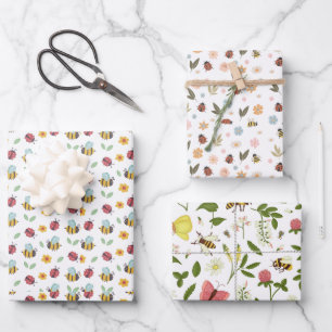 Verpackungspapier für Bienen und Bugs Geschenkpapier Set
