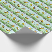 Verpackungspapier für Kinder mit niedlichen Bienen Geschenkpapier (Ecke)