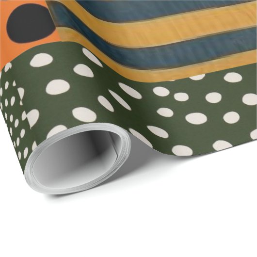 Verpackungspapier mit afrikanischer Textilinitieru Geschenkpapier (Rolleneckpunkt)