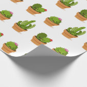Verpackungspapier mit niedlichen Kaktusfiguren Geschenkpapier (Ecke)