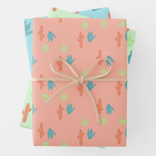 Verpackungspapier von Pastel Cactus Geschenkpapier Set (Beispiel)