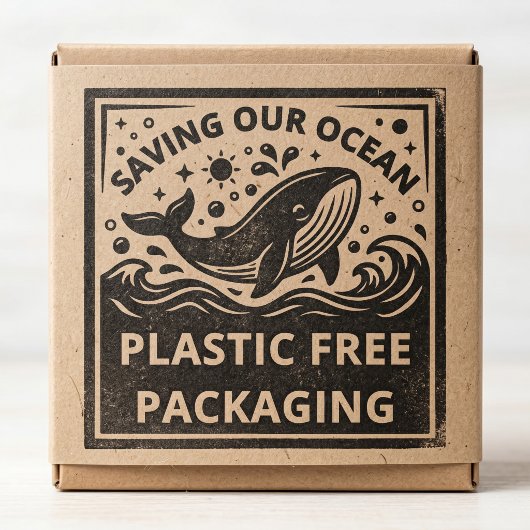 Verpackungsstempel "Plastikfrei" für E-Commerce Gummistempel