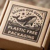 Verpackungsstempel "Plastikfrei" für E-Commerce Gummistempel
