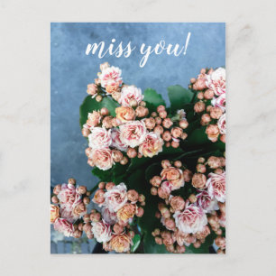 verpassen Sie die Wildblumen rosa Hipster Postkarte