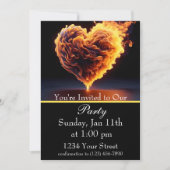 Verpassen Sie nicht unser Hot Fire Party! Einladung (Vorderseite)