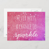 Verpassen Sie niemals eine Chance, die rosa Bokeh- Postkarte (Vorne/Hinten)