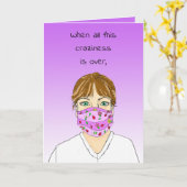 Verpassen Sie sich, soziale Distanz zu isolieren Karte (Gelbe Blume)