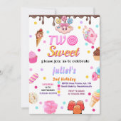 verpassen Sommer niedlichen Kinder Mädchen zwei sü Einladung (Vorderseite)