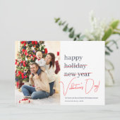 Verpasste Weihnachts-Valentinstag Feiertagskarte (Stehend Vorderseite)