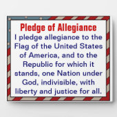 Verpfändung der Allegiance-Tafel Fotoplatte (Vorderseite)