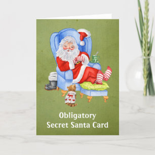 Verpflichtende Secret-Santa-Karte Feiertagskarte