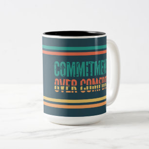 Verpflichtung Über Komfort Retro-Motivationsbecher Zweifarbige Tasse