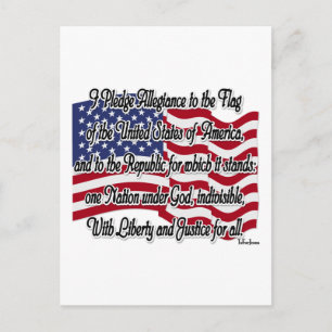 Verpflichtung zur Verbundenheit mit der US-Flagge Postkarte