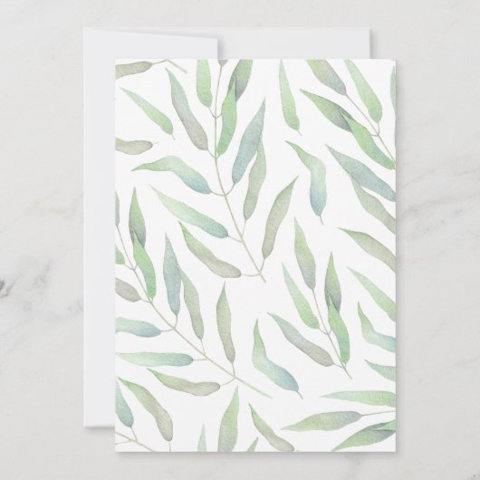 Verpflichtungserklärung für Aquarellblumen und Fot Einladung (Rückseite)