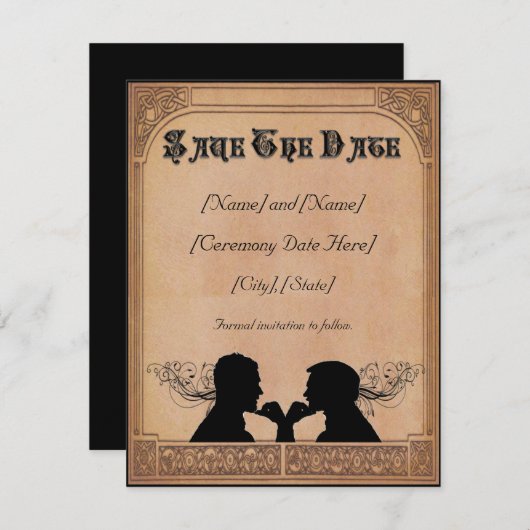 Verpflichtungsfeier "Custom Rett-the-Date Cards" Einladung (Vorne/Hinten)