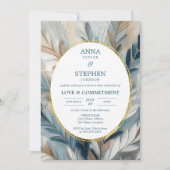 Verpflichtungsfeier für zeitgenössische Blaue Eleg Einladung (Vorderseite)