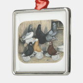 Verpfuschte Trommel-Tauben Silbernes Ornament (Links)