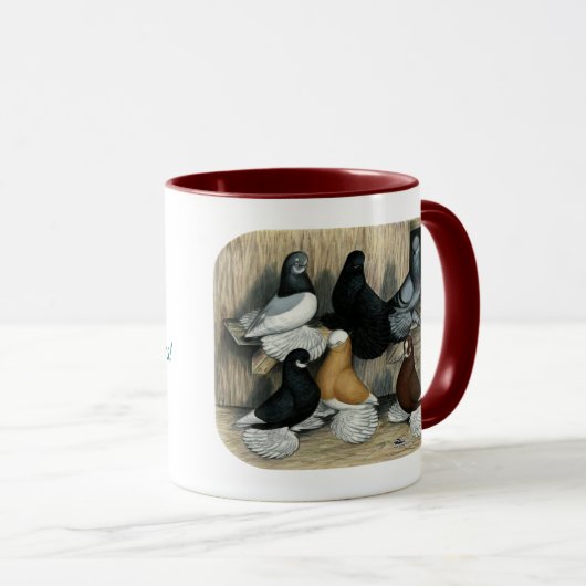 Verpfuschte Trommel-Tauben Tasse (VorderseiteRechts)