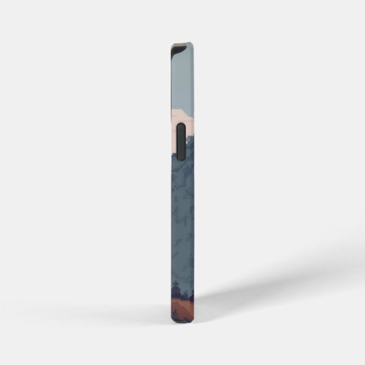 verpixelte Sicht auf einen Berg iPhone Hülle (Rechte Seite)