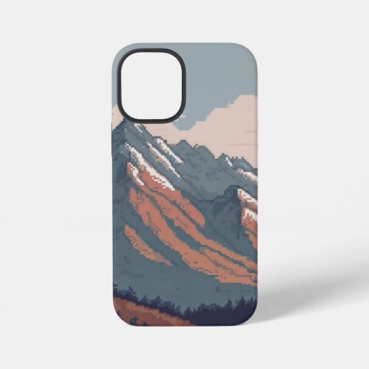 verpixelte Sicht auf einen Berg iPhone Hülle (Rückseite)