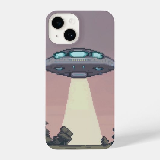 verpixelter Ufo iPhone Hülle (Rückseite)