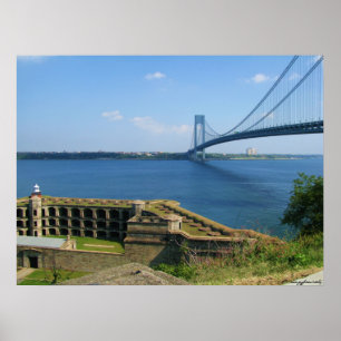 Verrazano bridge from St. Island to Brooklyn, NYC Poster