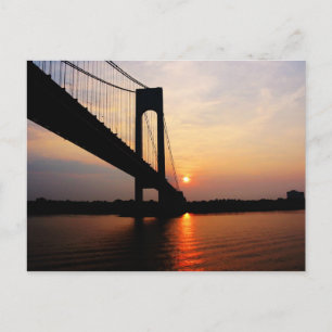 Verrazano-Brücke bei Morgendämmerung Postkarte