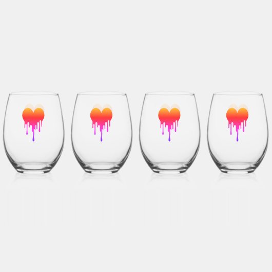 Verre Canette Drinkware Set - Small hearts, big bu Weinglas Ohne Stiel (Hinten)