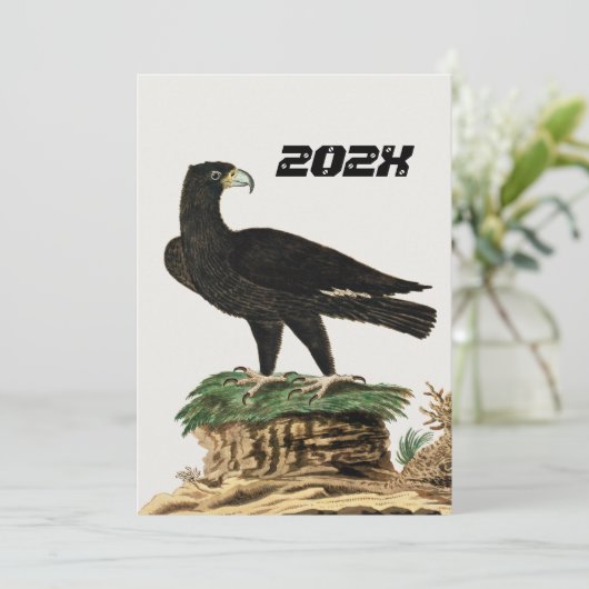 Verredx Black Eagle | Wild Bird Illustration Kid Einladung (Stehend Vorderseite)
