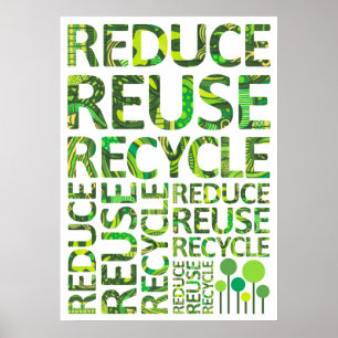 Verringern der Wiederverwendung Gerecycelt Go Gree Poster
