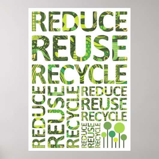 Verringern der Wiederverwendung Gerecycelt Go Gree Poster (Vorne)