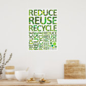 Verringern der Wiederverwendung Gerecycelt Go Gree Poster (Küche)