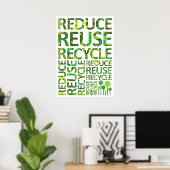Verringern der Wiederverwendung Gerecycelt Go Gree Poster (Heimbüro)