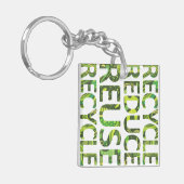 Verringern der Wiederverwendung Gerecycelt Go Gree Schlüsselanhänger (Vorderseite links)