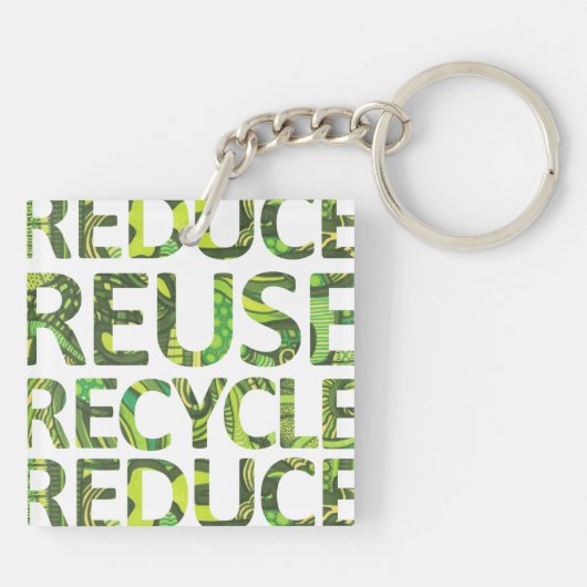 Verringern der Wiederverwendung Gerecycelt Go Gree Schlüsselanhänger (Rückseite)
