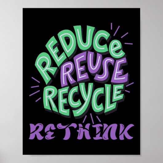 Verringern der Wiederverwendung Gerecycelt Spaß ne Poster (Vorne)