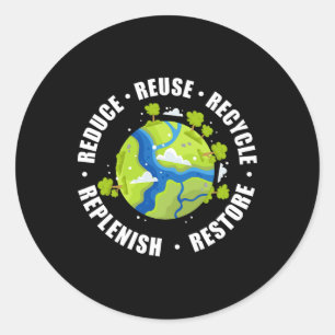 Verringern der Wiederverwendung Recycle Earth Day Runder Aufkleber
