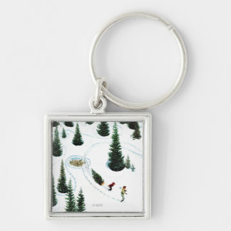 Verringern des Baums Schlüsselanhänger