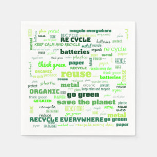 Verringern Sie, verwenden Sie wieder, recyceln Sie Serviette