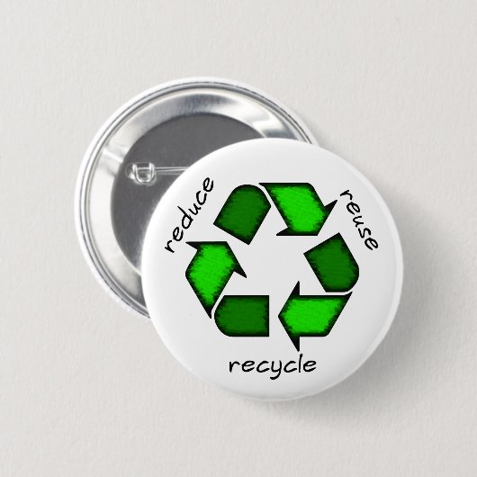 Verringern Sie - Wiederverwendung - recyceln Knopf Button (Vorne & Hinten)