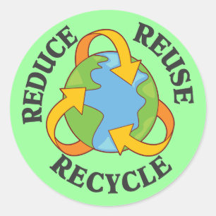 Verringern Sie Wiederverwendung recyceln Runder Aufkleber