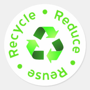Verringern Sie - Wiederverwendung - recyceln Runder Aufkleber