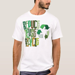Verringern Sie Wiederverwendung recyceln T-Shirt