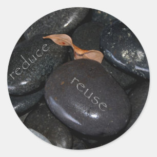 verringern Sie Wiederverwendung recyle Felsen Runder Aufkleber
