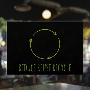 Verringern Wiederverwenden Recyceln Gesundes Essen Fensteraufkleber