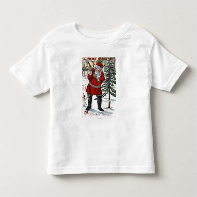 Verringernder Weihnachtsbaum Sankt Kleinkind T-shirt (Vorderseite)