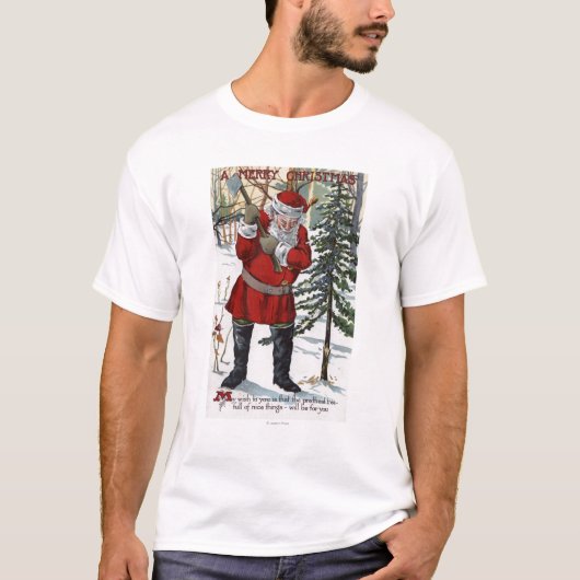 Verringernder Weihnachtsbaum Sankt T-Shirt (Vorderseite)
