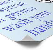 Verringerung der Ausbreitung von Keimen, Waschhand Poster (Ecke)