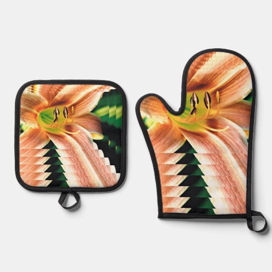 Verringerung der Taglilie Ofenhandschuh & Topflappen-Set (Vorderseite)
